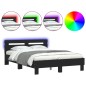 vidaXL Estructura de cama con cabecero y luces LED negro 120x190 cm vidaXL Estructura de cama con cabecero y luces LED negro 120x190 cm