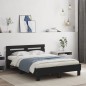 vidaXL Estructura de cama con cabecero y luces LED negro 120x190 cm vidaXL Estructura de cama con cabecero y luces LED negro 120x190 cm