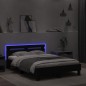 vidaXL Estructura de cama con cabecero y luces LED negro 120x190 cm vidaXL Estructura de cama con cabecero y luces LED negro 120x190 cm