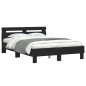 vidaXL Estructura de cama con cabecero y luces LED negro 120x190 cm vidaXL Estructura de cama con cabecero y luces LED negro 120x190 cm