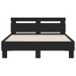 vidaXL Estructura de cama con cabecero y luces LED negro 135x190 cm vidaXL Estructura de cama con cabecero y luces LED negro 135x190 cm