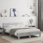 vidaXL Estructura de cama cabecero y luces LED gris hormigón 140x190cm vidaXL Estructura de cama cabecero y luces LED gris hormigón 140x190cm