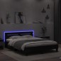 vidaXL Estructura de cama con cabecero y luces LED negro 140x190 cm