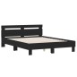 vidaXL Estructura de cama con cabecero y luces LED negro 140x190 cm