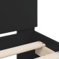 vidaXL Estructura de cama con cabecero y luces LED negro 140x190 cm
