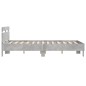 vidaXL Estructura de cama cabecero y luces LED gris hormigón 120x190cm vidaXL Estructura de cama cabecero y luces LED gris hormigón 120x190cm