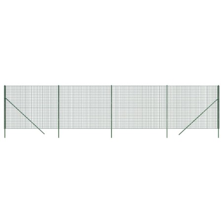 vidaXL Cerca de alambre de acero galvanizado verde 1,6x10 m