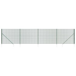 vidaXL Cerca de alambre con pinchos de anclaje verde 2,2x10 m