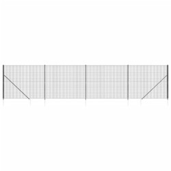 vidaXL Cerca de alambre con pinchos de anclaje gris antracita 2,2x10 m