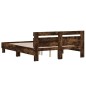 vidaXL Cama con cabecero madera de ingeniería roble ahumado 140x200 cm vidaXL Cama con cabecero madera de ingeniería roble ahumado 140x200 cm