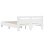 vidaXL Estructura cama con cabecero madera ingeniería blanco 150x200cm vidaXL Estructura cama con cabecero madera ingeniería blanco 150x200cm