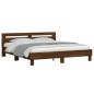 vidaXL Cama con cabecero madera de ingeniería marrón roble 180x200 cm vidaXL Cama con cabecero madera de ingeniería marrón roble 180x200 cm