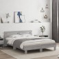 vidaXL Cama con cabecero madera de ingeniería gris Sonoma 150x200 cm vidaXL Cama con cabecero madera de ingeniería gris Sonoma 150x200 cm