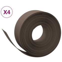 vidaXL Borduras de jardín 4 uds polietileno marrón 10 m 20 cm