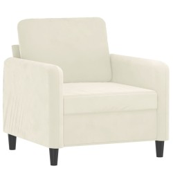 vidaXL Sillón de terciopelo color crema 60 cm