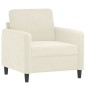 vidaXL Sillón de terciopelo color crema 60 cm vidaXL Sillón de terciopelo color crema 60 cm