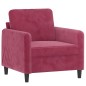 vidaXL Sillón de terciopelo rojo tinto 60 cm vidaXL Sillón de terciopelo rojo tinto 60 cm
