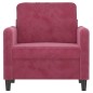 vidaXL Sillón de terciopelo rojo tinto 60 cm vidaXL Sillón de terciopelo rojo tinto 60 cm