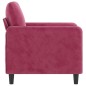 vidaXL Sillón de terciopelo rojo tinto 60 cm vidaXL Sillón de terciopelo rojo tinto 60 cm