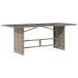 vidaXL Mesa jardín superficie vidrio ratán PE gris claro 190x80x74 cm vidaXL Mesa jardín superficie vidrio ratán PE gris claro 190x80x74 cm
