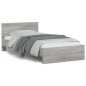 vidaXL Estructura de cama cabecero luces LED gris Sonoma 100x200 cm vidaXL Estructura de cama cabecero luces LED gris Sonoma 100x200 cm