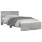 vidaXL Estructura de cama cabecero luces LED gris Sonoma 100x200 cm vidaXL Estructura de cama cabecero luces LED gris Sonoma 100x200 cm