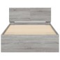 vidaXL Estructura de cama cabecero luces LED gris Sonoma 100x200 cm vidaXL Estructura de cama cabecero luces LED gris Sonoma 100x200 cm