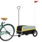 vidaXL Remolque para bicicleta hierro negro y amarillo 30 kg vidaXL Remolque para bicicleta hierro negro y amarillo 30 kg