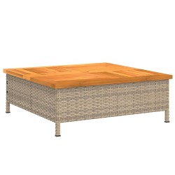 vidaXL Cubierta para base sombrilla ratán PE acacia beige 70x70x25 cm