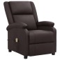 vidaXL Sillón de masaje de cuero auténtico marrón