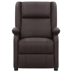 vidaXL Sillón de masaje de cuero auténtico marrón