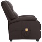 vidaXL Sillón de masaje de cuero auténtico marrón