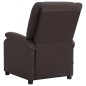 vidaXL Sillón de masaje de cuero auténtico marrón