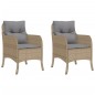 vidaXL Sillones jardín con cojines 2 uds ratán sintético beige mezcla vidaXL Sillones jardín con cojines 2 uds ratán sintético beige mezcla