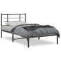 vidaXL Estructura de cama con cabecero metal negro 100x200 cm vidaXL Estructura de cama con cabecero metal negro 100x200 cm