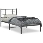 vidaXL Estructura de cama con cabecero metal negro 90x200 cm vidaXL Estructura de cama con cabecero metal negro 90x200 cm