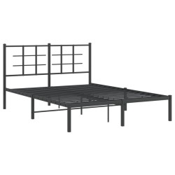 vidaXL Estructura de cama con cabecero metal negro 140x190 cm
