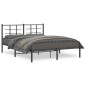 vidaXL Estructura de cama con cabecero metal negro 150x200 cm vidaXL Estructura de cama con cabecero metal negro 150x200 cm