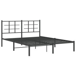 vidaXL Estructura de cama con cabecero metal negro 150x200 cm