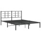 vidaXL Estructura de cama con cabecero metal negro 150x200 cm vidaXL Estructura de cama con cabecero metal negro 150x200 cm