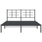 vidaXL Estructura de cama con cabecero metal negro 150x200 cm vidaXL Estructura de cama con cabecero metal negro 150x200 cm
