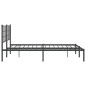 vidaXL Estructura de cama con cabecero metal negro 150x200 cm vidaXL Estructura de cama con cabecero metal negro 150x200 cm