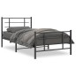vidaXL Estructura de cama con cabecero y estribo metal negro 107x203cm