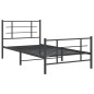 vidaXL Estructura de cama con cabecero y estribo metal negro 107x203cm