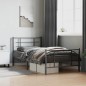 vidaXL Estructura de cama con cabecero y estribo metal negro 107x203cm