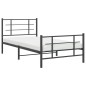 vidaXL Estructura de cama con cabecero y estribo metal negro 107x203cm