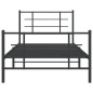 vidaXL Estructura de cama con cabecero y estribo metal negro 107x203cm