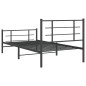 vidaXL Estructura de cama con cabecero y estribo metal negro 107x203cm