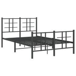 vidaXL Estructura de cama cabecero y estribo metal negro 120x200 cm