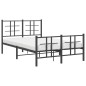 vidaXL Estructura de cama cabecero y estribo metal negro 120x200 cm vidaXL Estructura de cama cabecero y estribo metal negro 120x200 cm